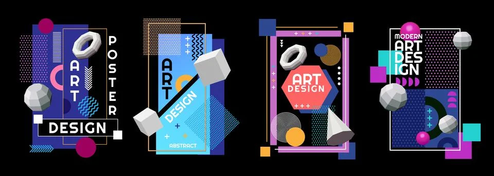 Abstract design elements. Graphic logo, banner or shape layout, modern Illustrazione stock