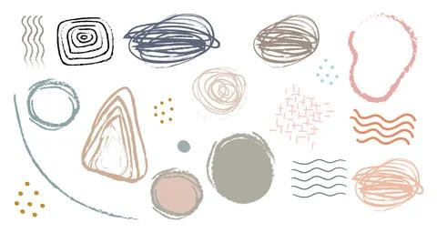 Abstract design elements lines, shapes and dots イラスト素材