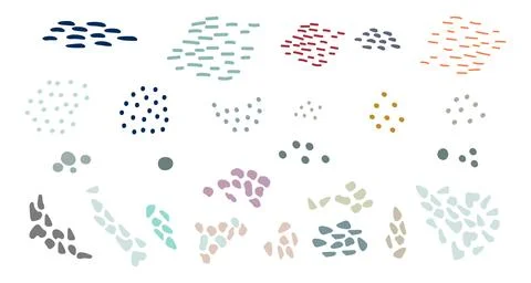 Abstract design elements set of different dots and lines イラスト素材