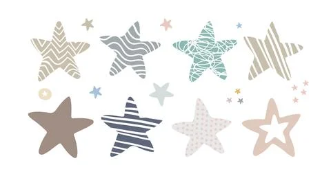 Abstract design elements set of different stars Stockillustratie