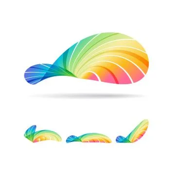 Abstract design elements set, multicolored shapes Stock Illustration