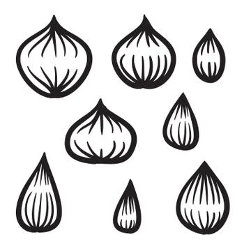 Abstract design elements vector hand drawn icon Stock Illustration