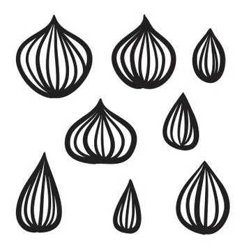 Abstract design elements vector hand drawn icon Stock Illustration