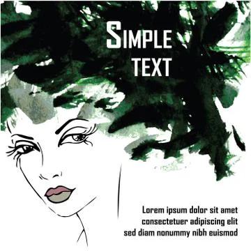 Abstract design elements with woman face Stockillustratie