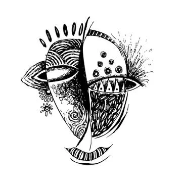 Abstract design face イラスト素材