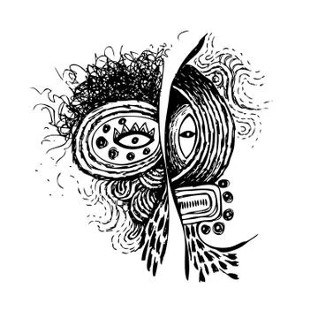 Abstract design face Stock Illustration