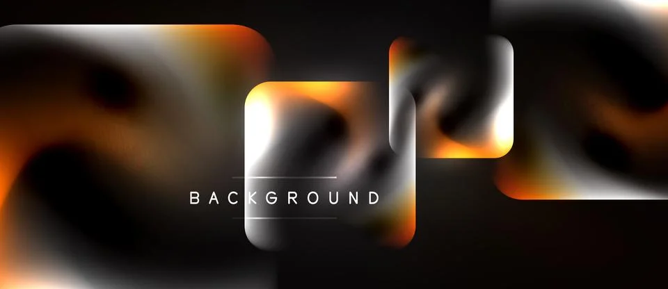 Abstract design features blurred squares, gradients. Orange, silver tones Stock Illustration