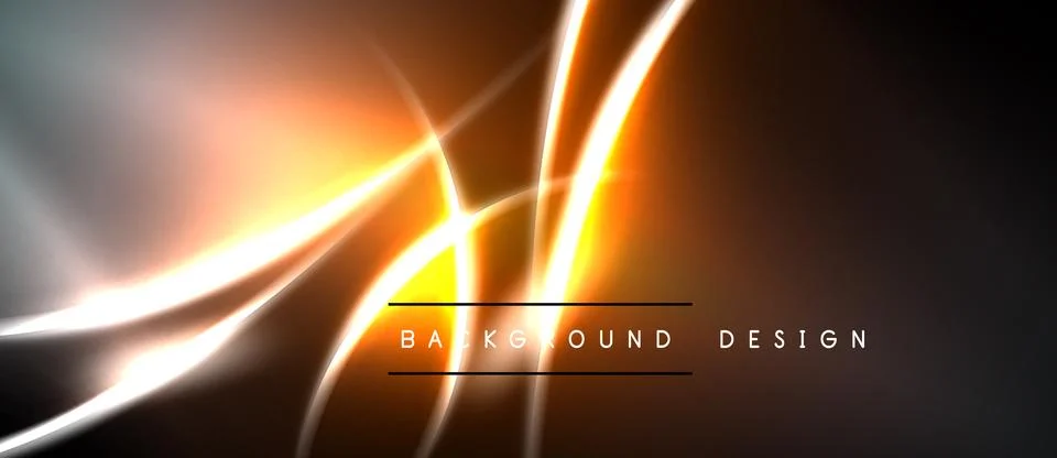 Abstract design features bright orange, white streaks against dark background Ilustração Stock