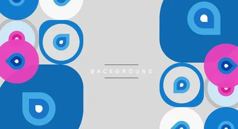 Abstract design features colorful circles, squares. Gray center area displays 스톡 일러스트