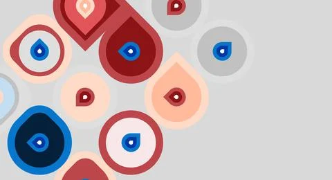Abstract design features colorful eye motifs. Shapes vary, creating playful 스톡 일러스트