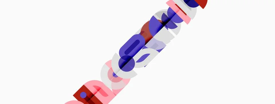 Abstract design features colorful overlapping shapes. Minimalist composition Illustrazione stock