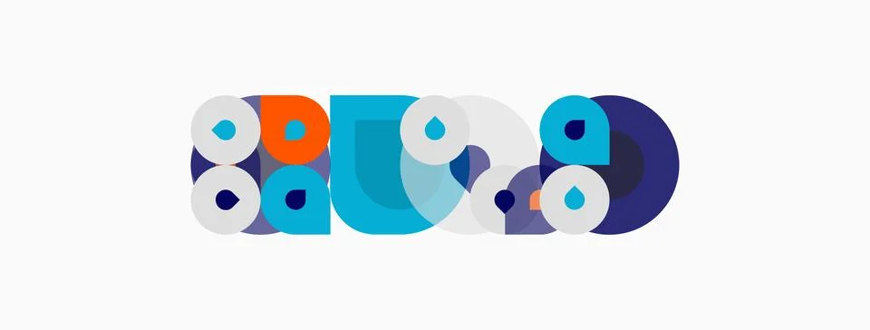 Abstract design features colorful overlapping circles, creating playful Stock Illustration