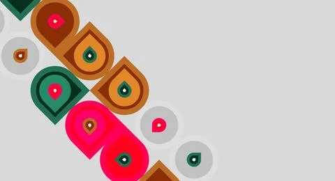Abstract design features colorful rounded shapes, overlapping forms, diagonal 스톡 일러스트