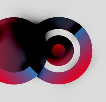 Abstract design features concentric circles, vibrant colors. Red, white, blue イラスト素材