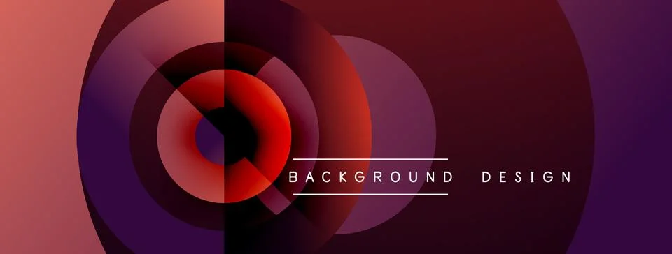 Abstract design features concentric circles, gradient colors. Red, purple hue 스톡 일러스트