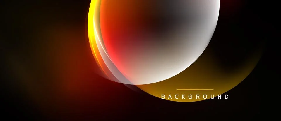 Abstract design features curved lines, warm colors, dark background. Modern Illustrazione stock