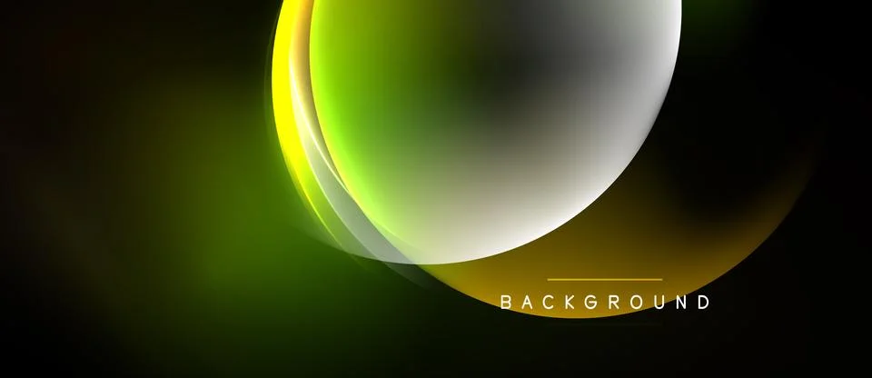 Abstract design features curved lines, vibrant green hues, soft gradients. Da 库存插图