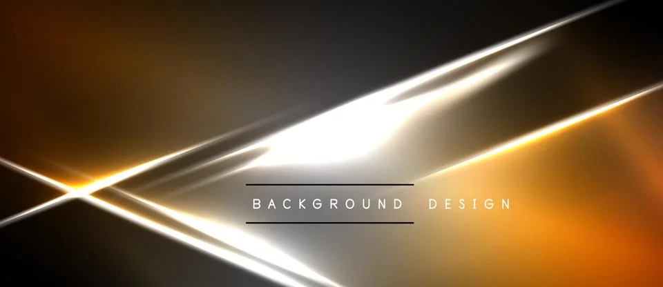 Abstract design features dynamic lines, gradients. Orange, gold tones dominat Stockillustratie