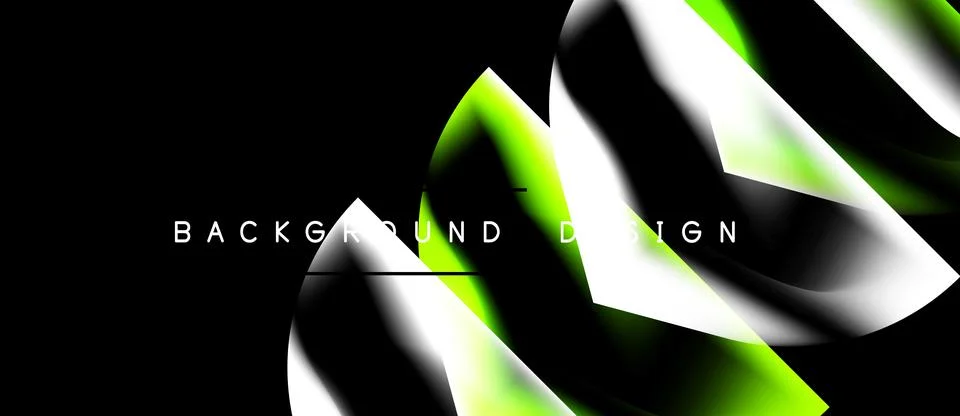 Abstract design features dynamic lines, vibrant green highlights, contrasting Stock Illustration