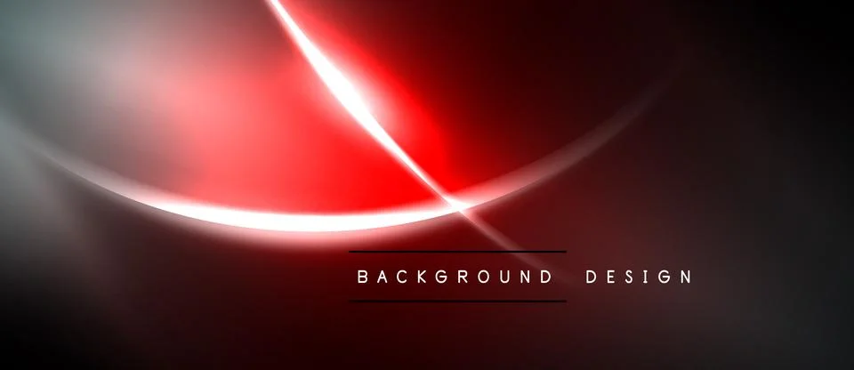 Abstract design features dynamic red, white lines. Dark background creates Stockillustratie