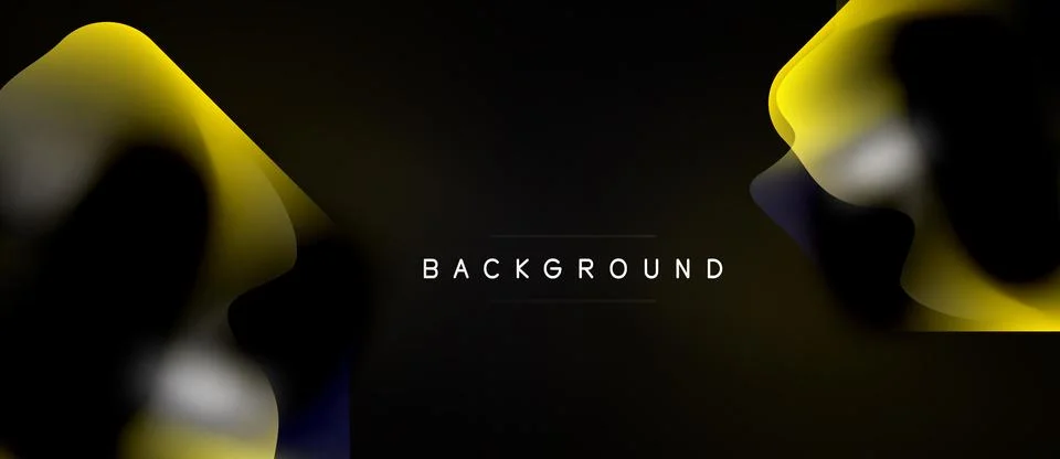 Abstract design features flowing gold layers over dark background. Minimalist Ilustração Stock