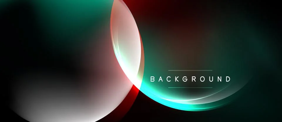 Abstract design features flowing gradients, vibrant colors, dark background. Stock Illustration