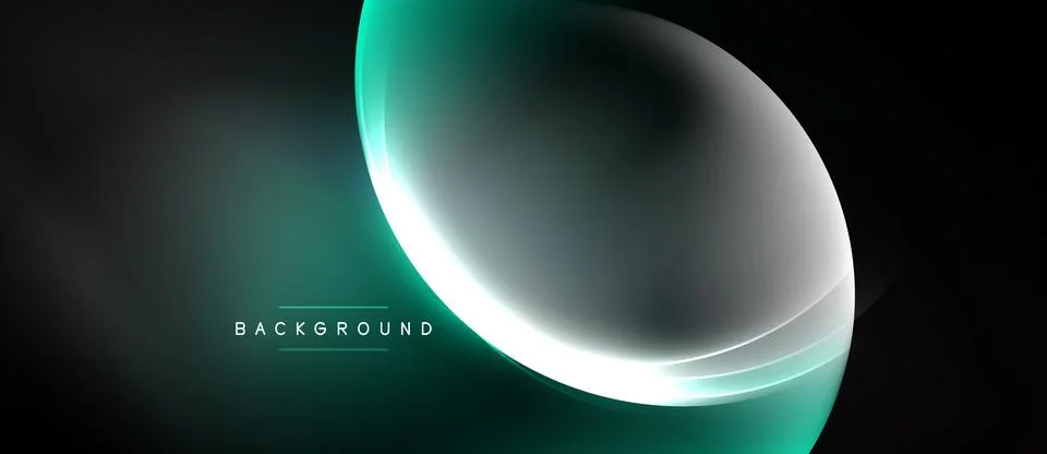 Abstract design features flowing lines, teal hues, bright highlights. Dark Illustrazione stock