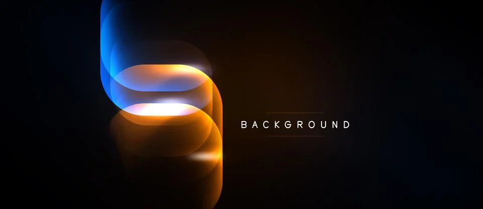 Abstract design features flowing lines, vibrant colors, dark background. Mode Illustrazione stock
