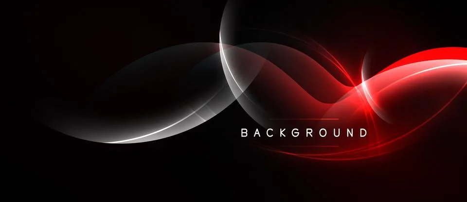 Abstract design features flowing lines, red highlights, white accents over da Ilustração Stock