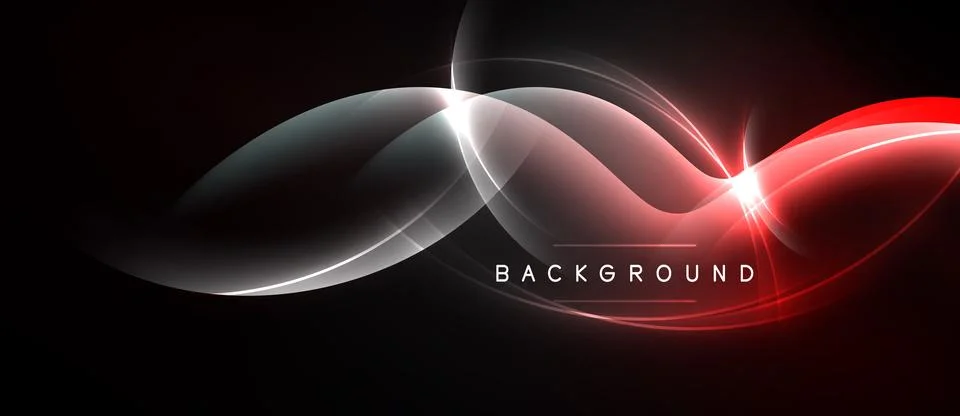 Abstract design features flowing lines, vibrant red accents, white highlights Illustrazione stock