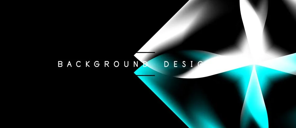 Abstract design features flowing lines, bright turquoise accents, white shape Illustrazione stock