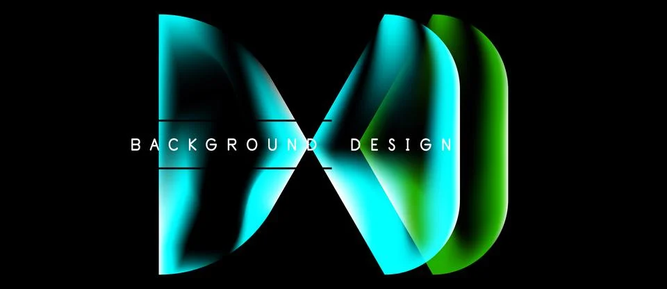 Abstract design features flowing lines, vibrant teal, green hues. Background  Stock Illustration
