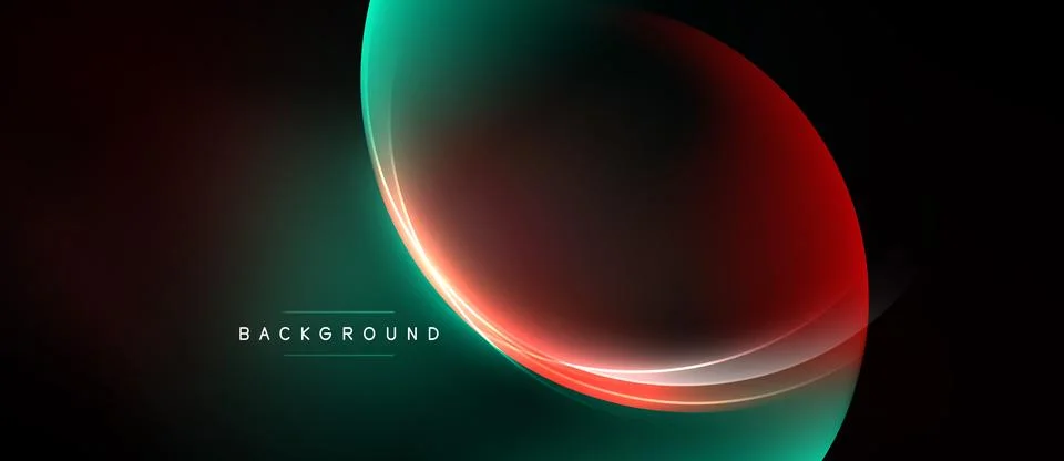 Abstract design features flowing lines, vibrant redteal gradient. Dark Stock Illustration