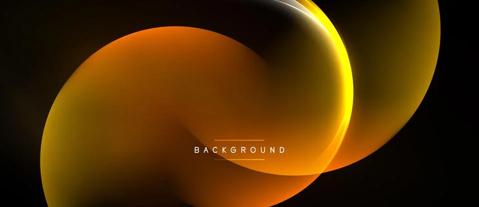 Abstract design features flowing orange, yellow shapes. Gradient effect creat Stock Illustration