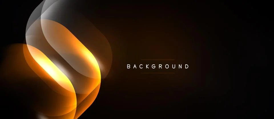 Abstract design features flowing orange shapes against dark background. Moder 스톡 일러스트