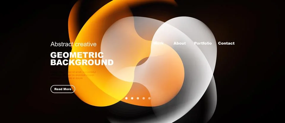 Abstract design features flowing orange shapes over dark background. Text 스톡 일러스트