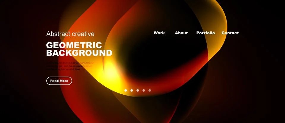 Abstract design features flowing orange shapes. Dark background highlights .. Illustrazione stock