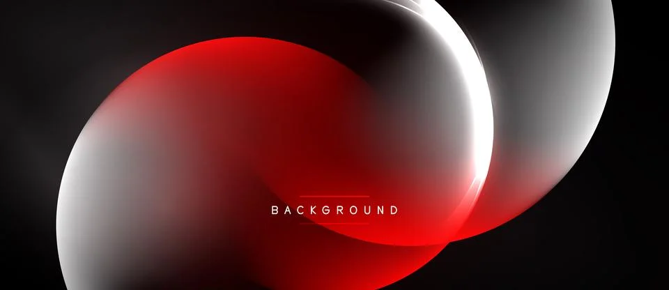 Abstract design features flowing red, white shapes over dark background. Stock Illustration