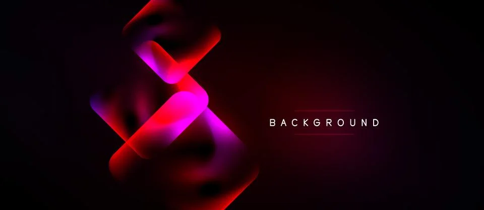 Abstract design features flowing red shapes over black background. Gradient Ilustração Stock