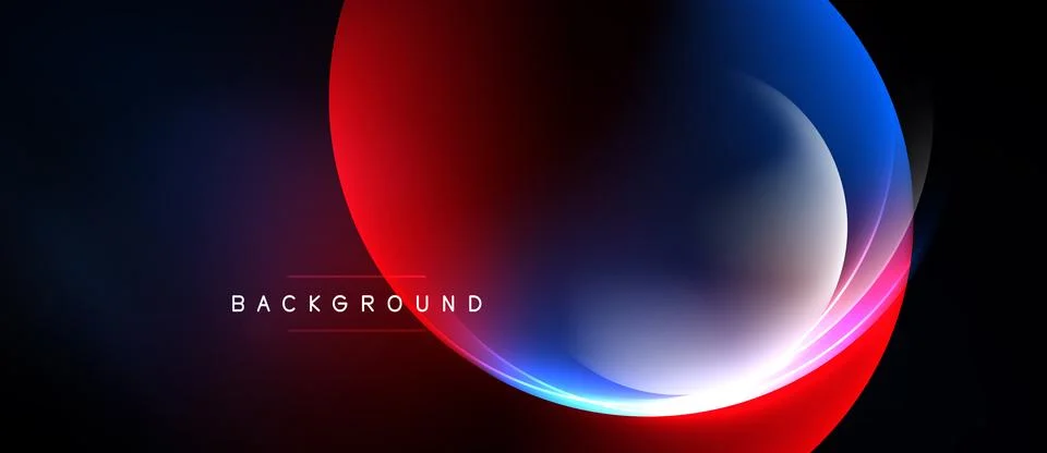 Abstract design features flowing red, blue, white lines. Dark background イラスト素材