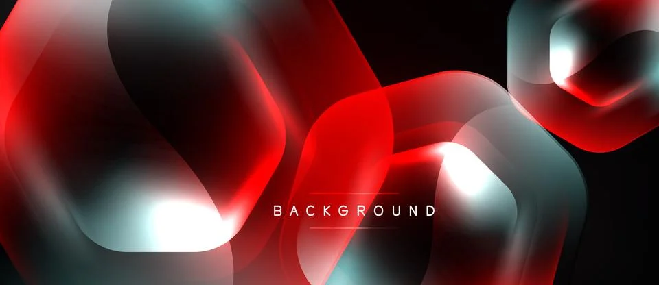 Abstract design features flowing red, teal shapes. Dark background enhances 스톡 일러스트