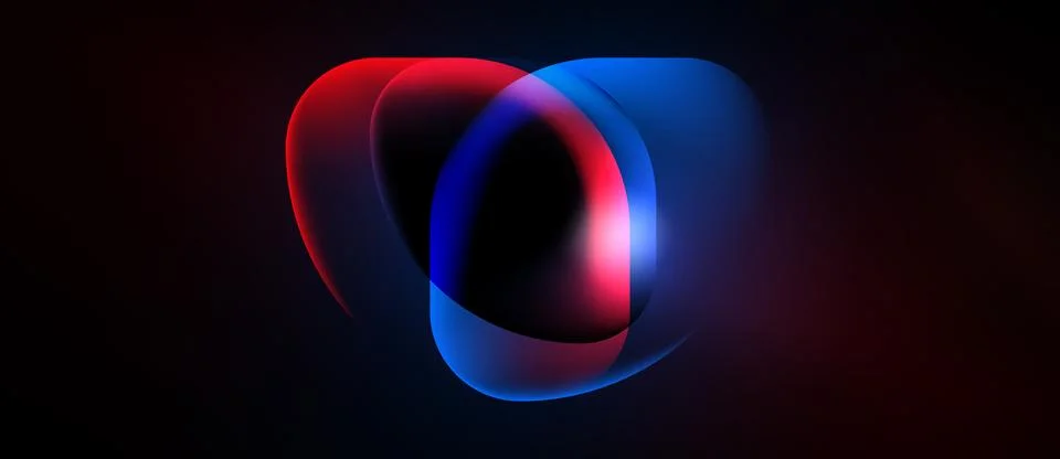 Abstract design features flowing red, blue shapes. Soft gradients create dy.. Stock Illustration