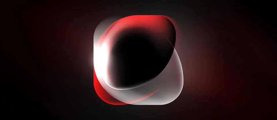 Abstract design features flowing red, white shapes over dark background. Mo.. Stock Illustration