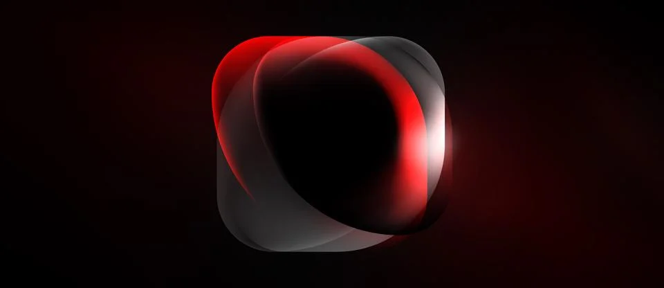 Abstract design features flowing red, gray shapes. Minimalist composition Stock Illustration