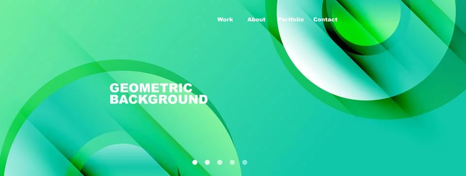 Abstract design features flowing shapes, vibrant green hues, text elements fo Stock Illustration