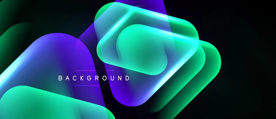 Abstract design features flowing shapes, vibrant colors. Gradient blends crea Illustrazione stock