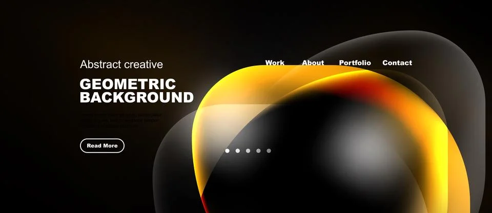 Abstract design features flowing shapes, warm colors, text elements. Modern Stock Illustration