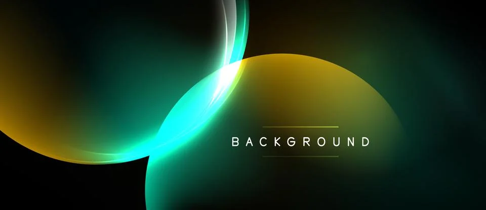 Abstract design features flowing shapes, vibrant colors, dark background. M.. 스톡 일러스트