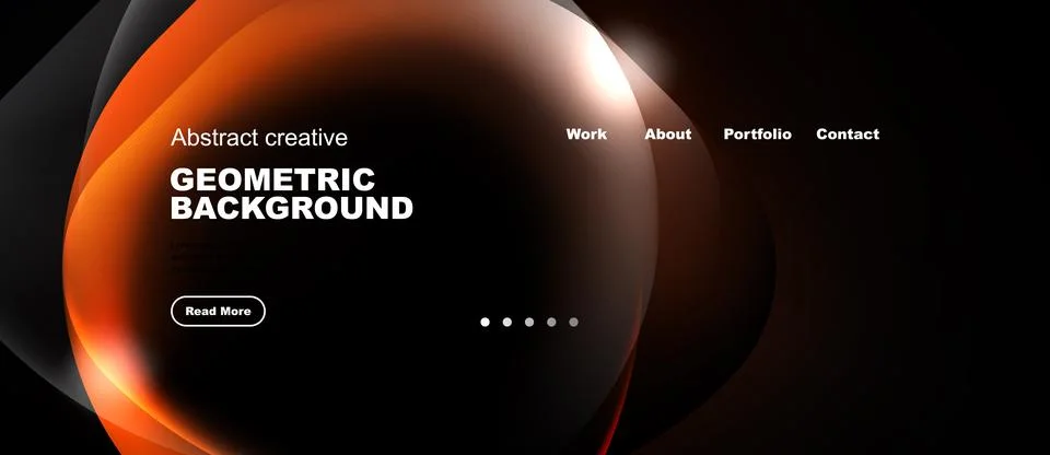 Abstract design features flowing shapes, dark background, text elements. Stock Illustration