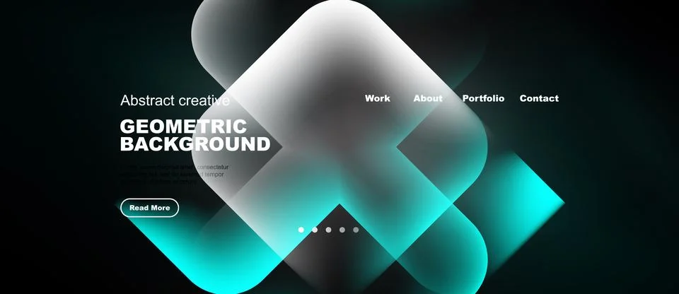 Abstract design features flowing shapes, teal hues, dark background. Minimali Stock Illustration